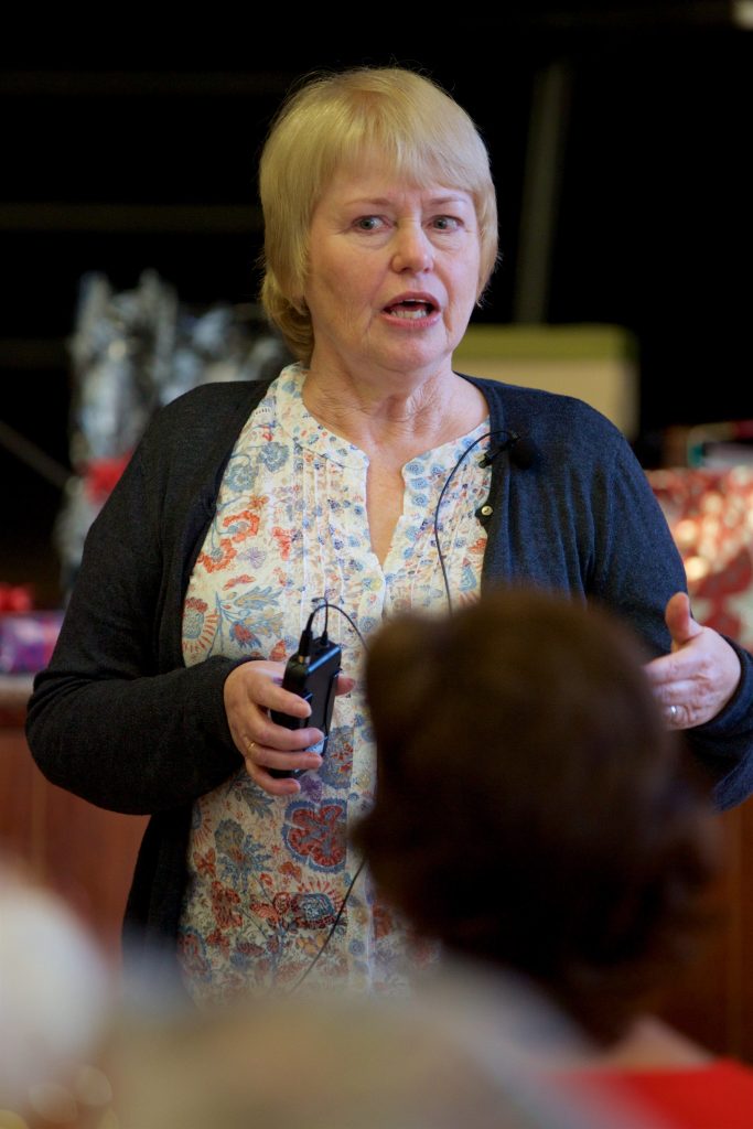 Sue Benwell, guest speaker. Taken at the monthly meeting in December 2016.